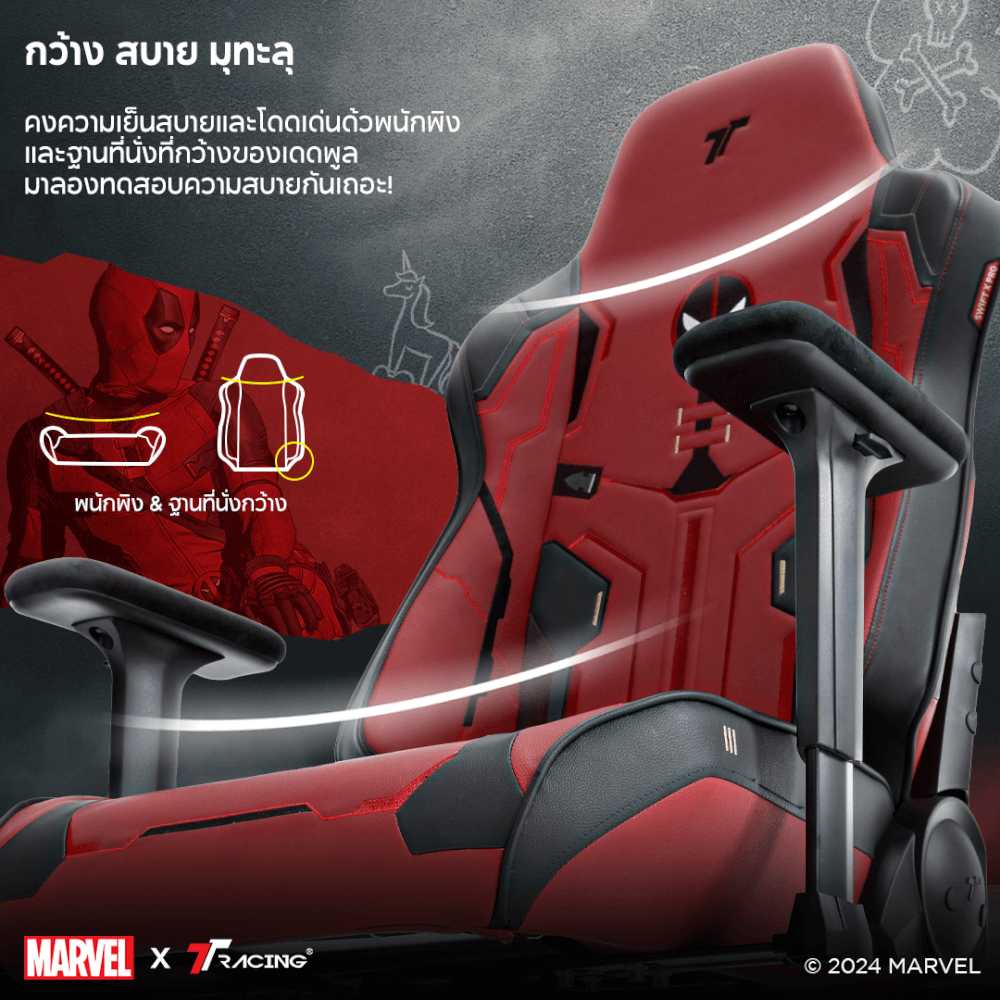 เก้าอี้เกมมิ่ง TTRacing Swift X Pro หนัง PU Deadpool Edition